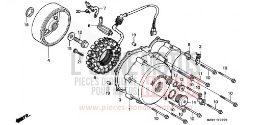 LEFT CRANKCASE COVER/ GENERATOR VT600CX de 1999